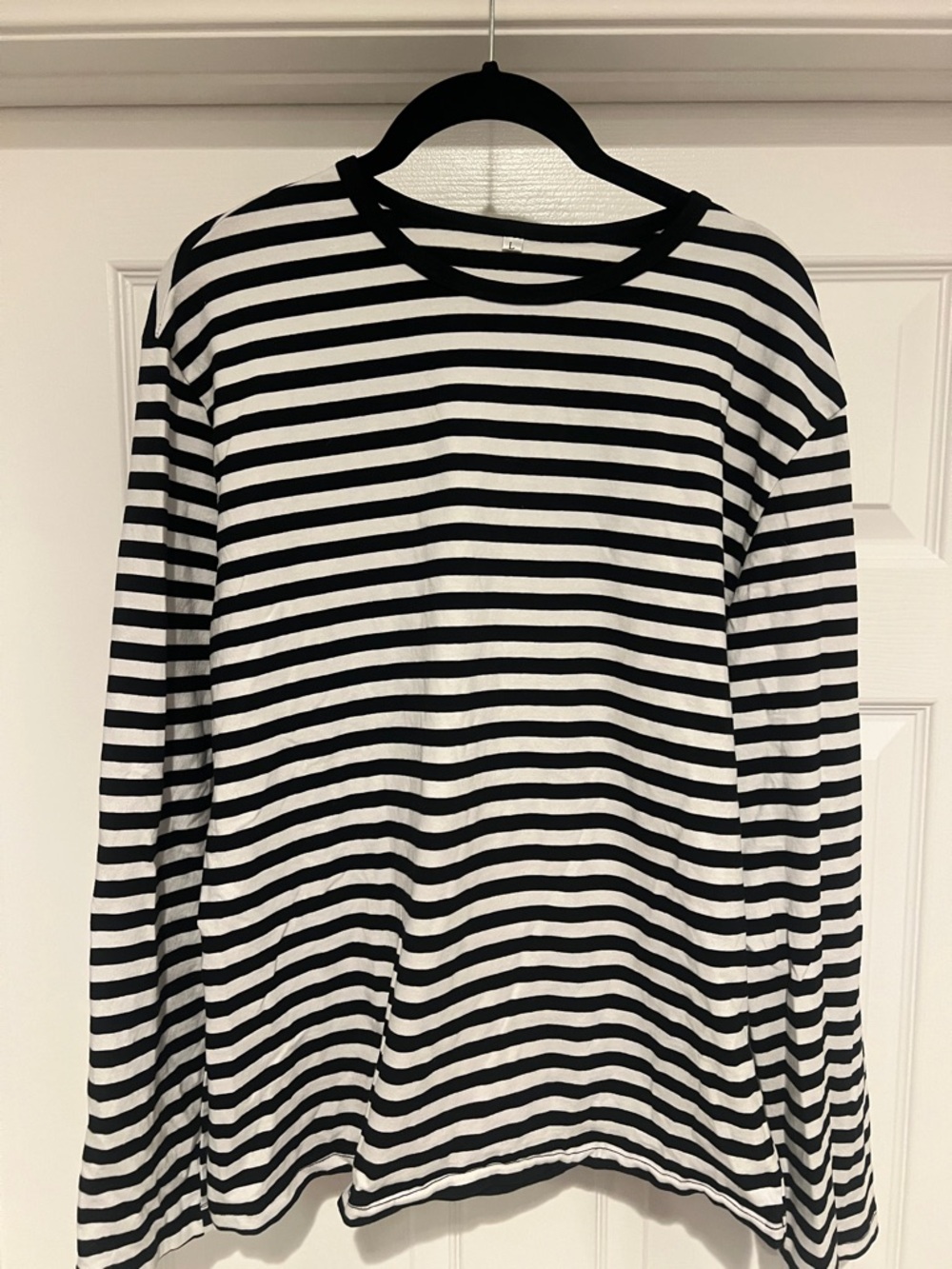Classic Black & White Striped Long-Sleeve Shirt